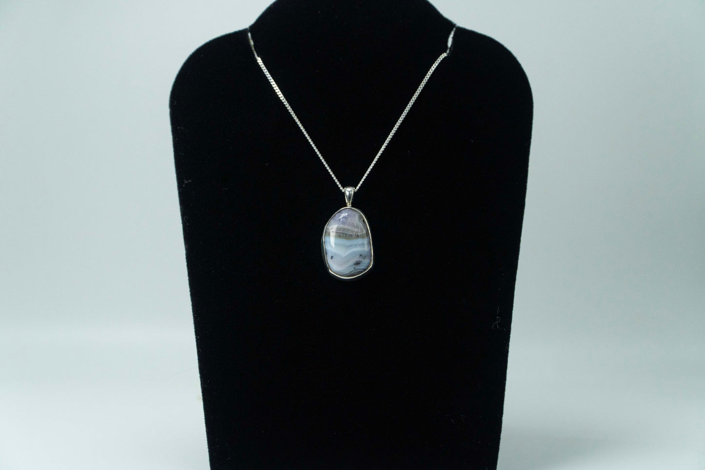 Colorado Amethyst, Sowbelly Agate Pendant .925 Silver
