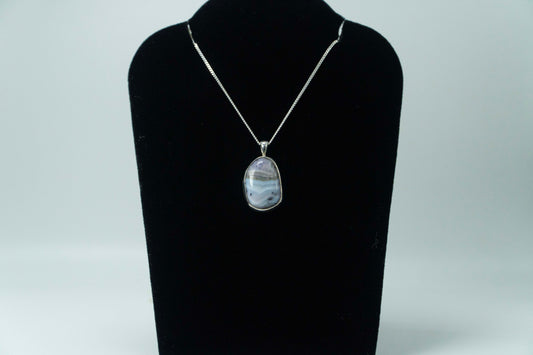 Colorado Amethyst, Sowbelly Agate Pendant .925 Silver