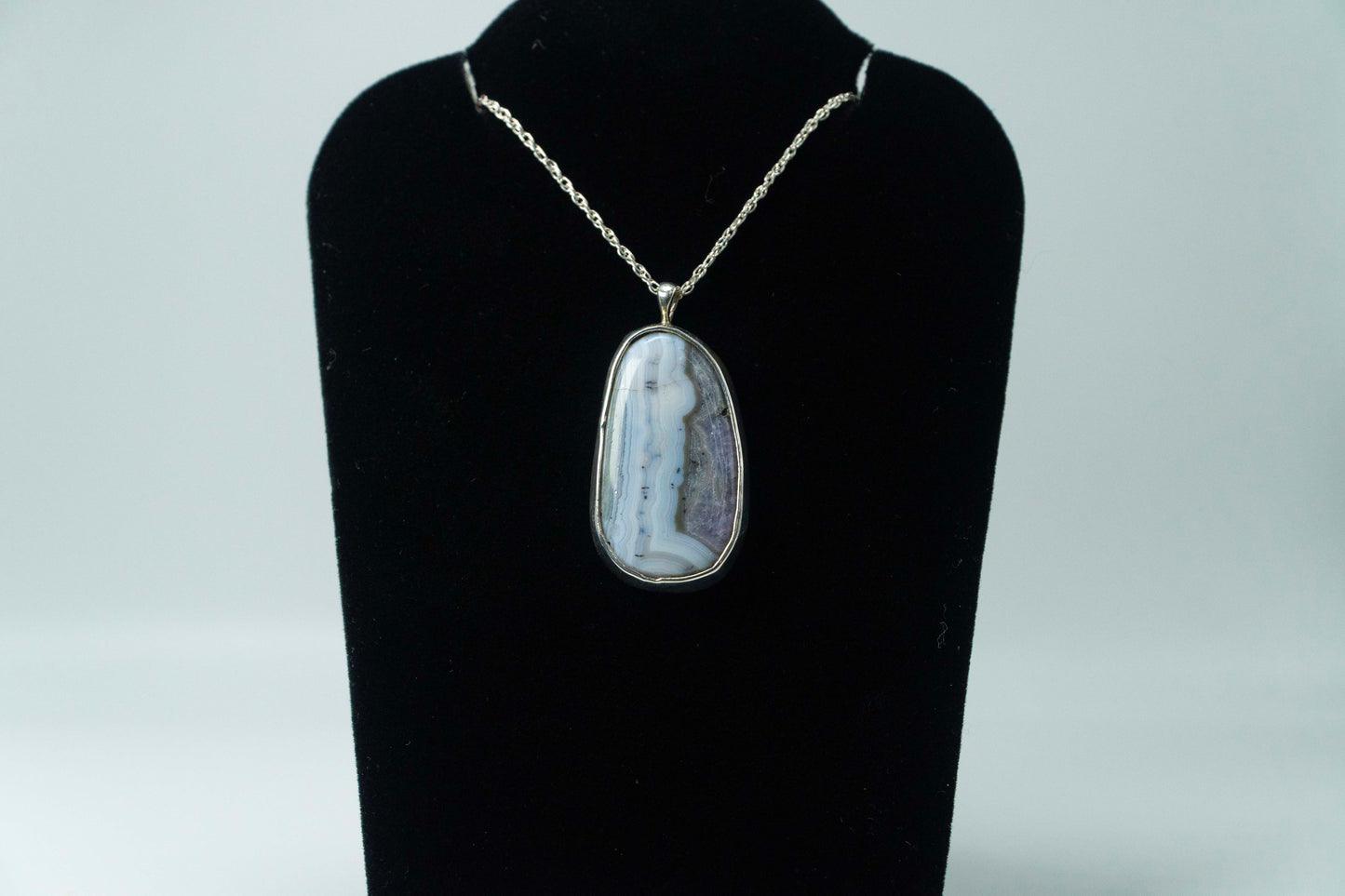 Amethyst Sowbelly Agate Silver Pendant .925, Colorado Agate