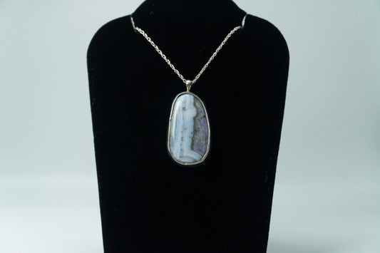 Amethyst Sowbelly Agate Silver Pendant .925, Colorado Agate