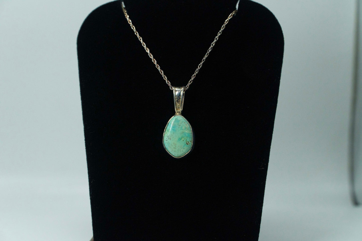 Cripple Creek Colorado Turquoise Pendant .925 Silver