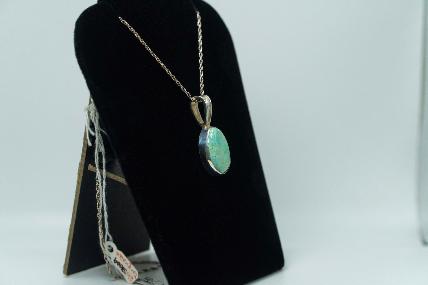 Cripple Creek Colorado Turquoise Pendant .925 Silver