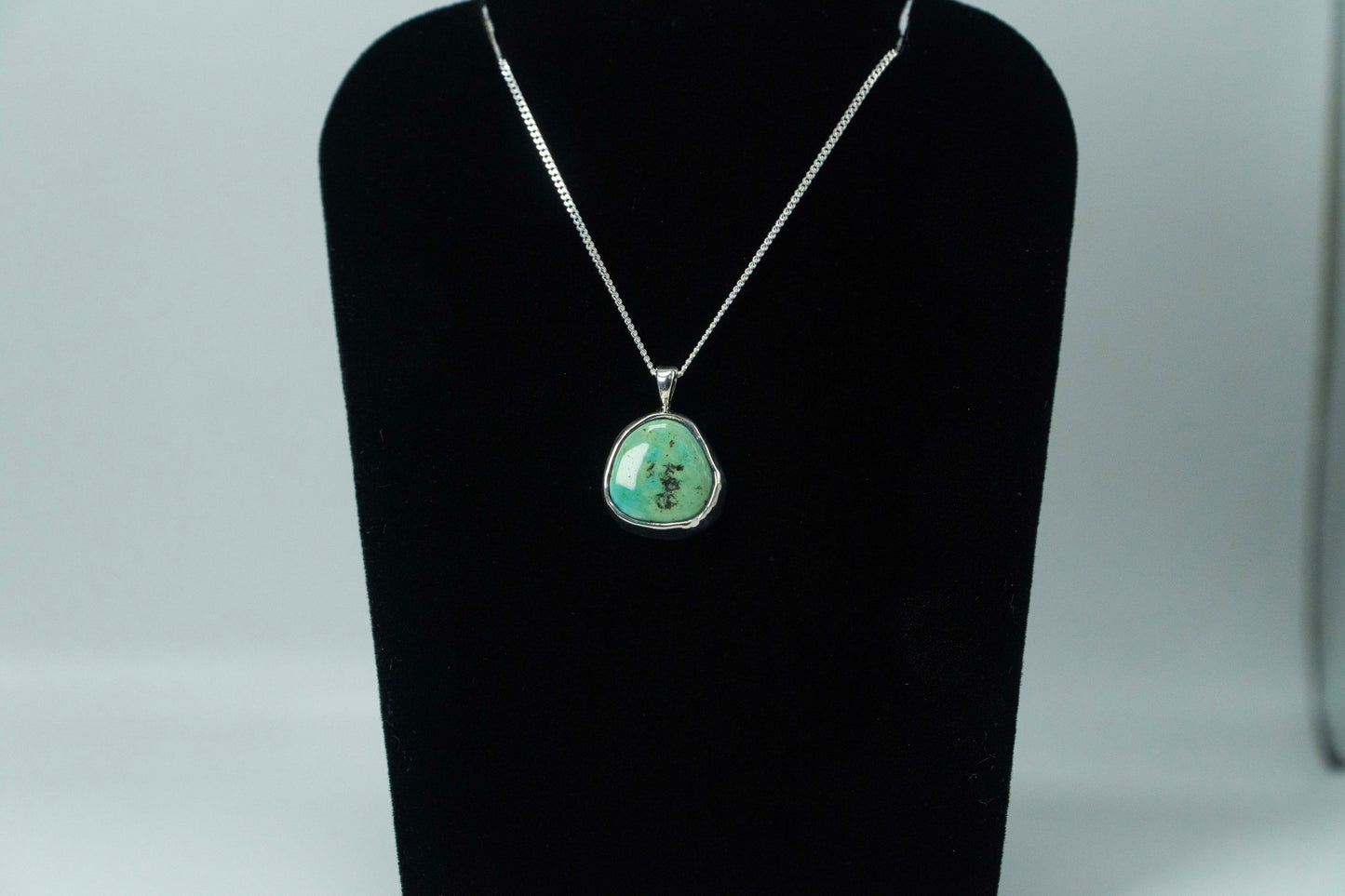 Colorado Turquoise Pendant, Cripple Creek Colorado Pendant .925 Silver