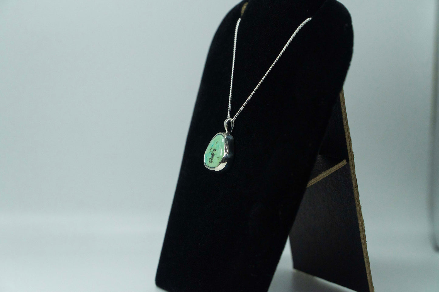 Colorado Turquoise Pendant, Cripple Creek Colorado Pendant .925 Silver