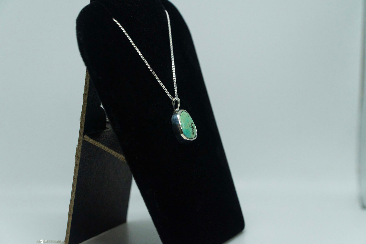 Colorado Turquoise Pendant, Cripple Creek Colorado Pendant .925 Silver