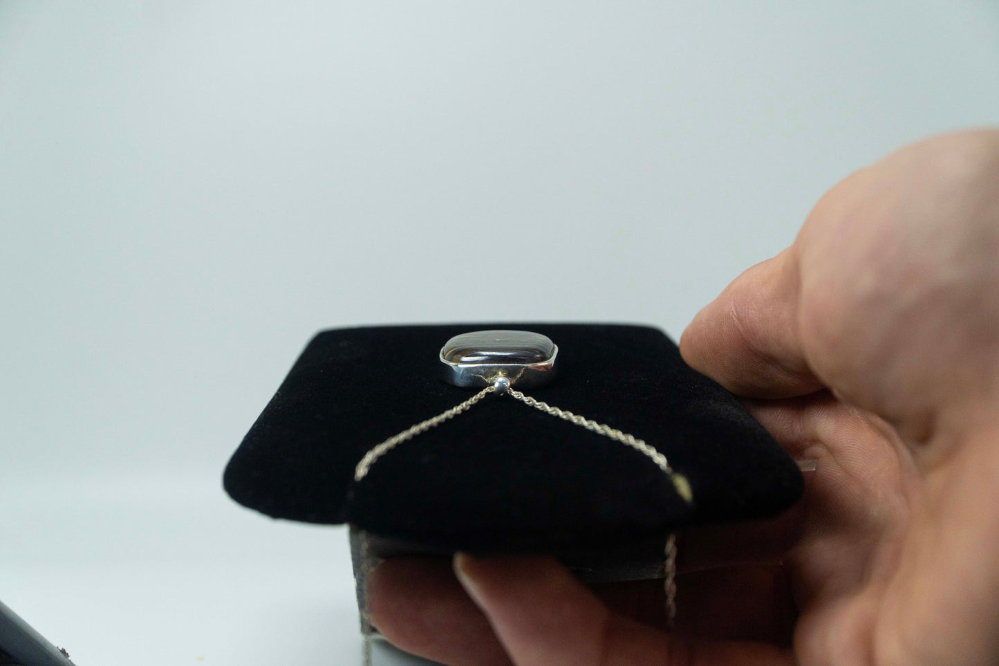 Tiger Iron Set In .925 Silver Pendant