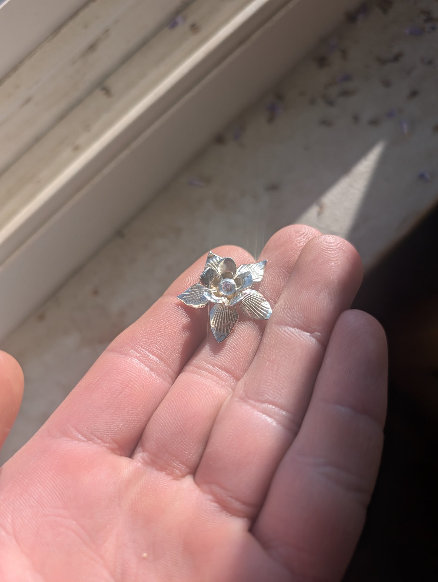 Columbine Flower Pendant