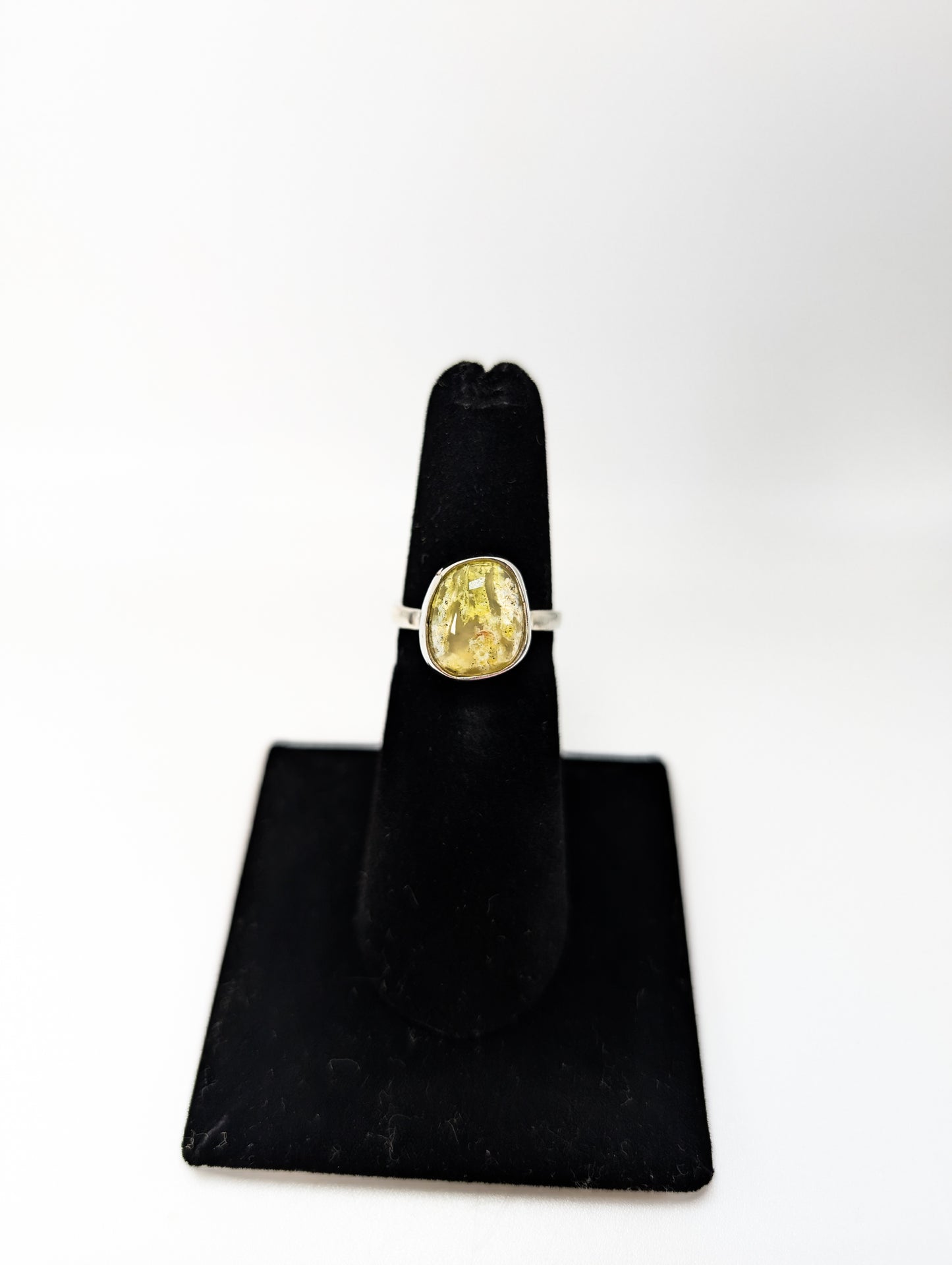 Colorado Yellow Moss Agate Silver Ring .925 Silver