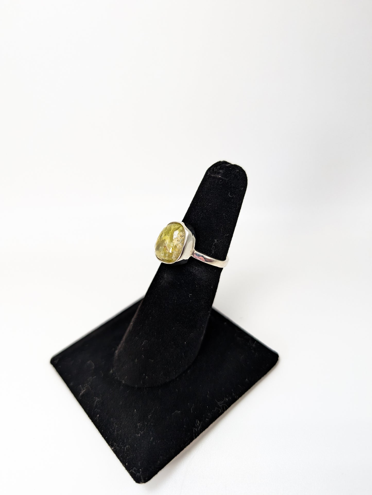 Colorado Yellow Moss Agate Silver Ring .925 Silver