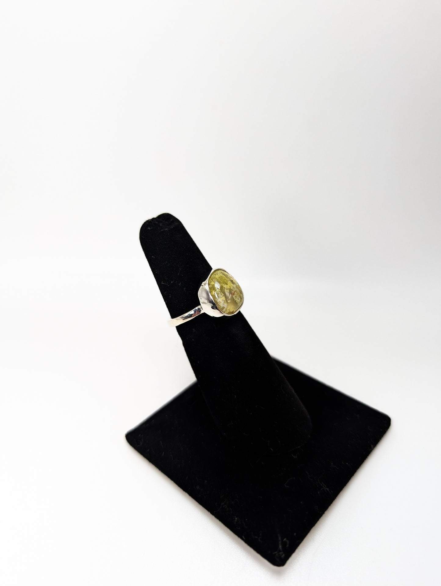 Colorado Yellow Moss Agate Silver Ring .925 Silver