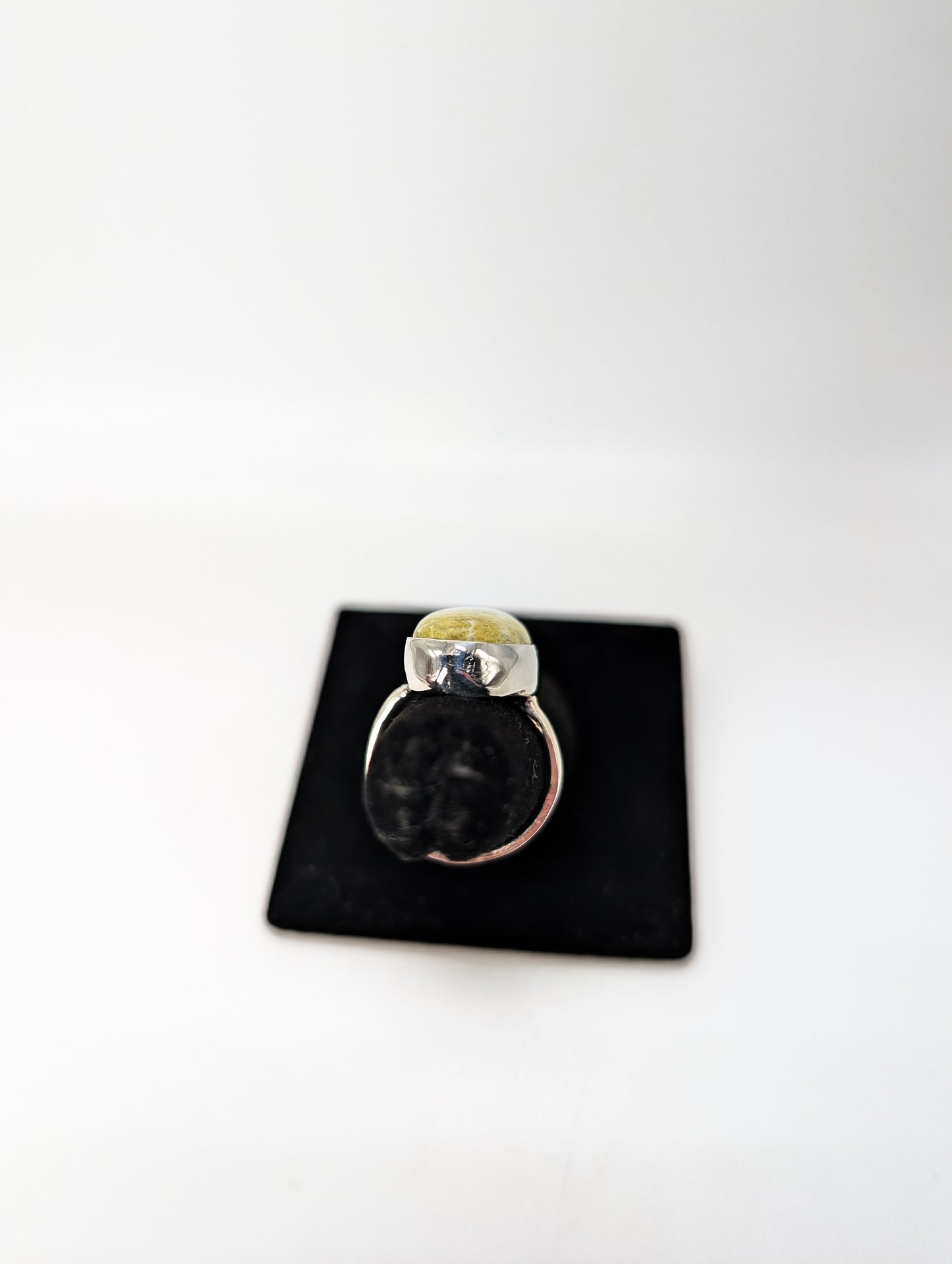 Colorado Yellow Moss Agate Silver Ring .925 Silver