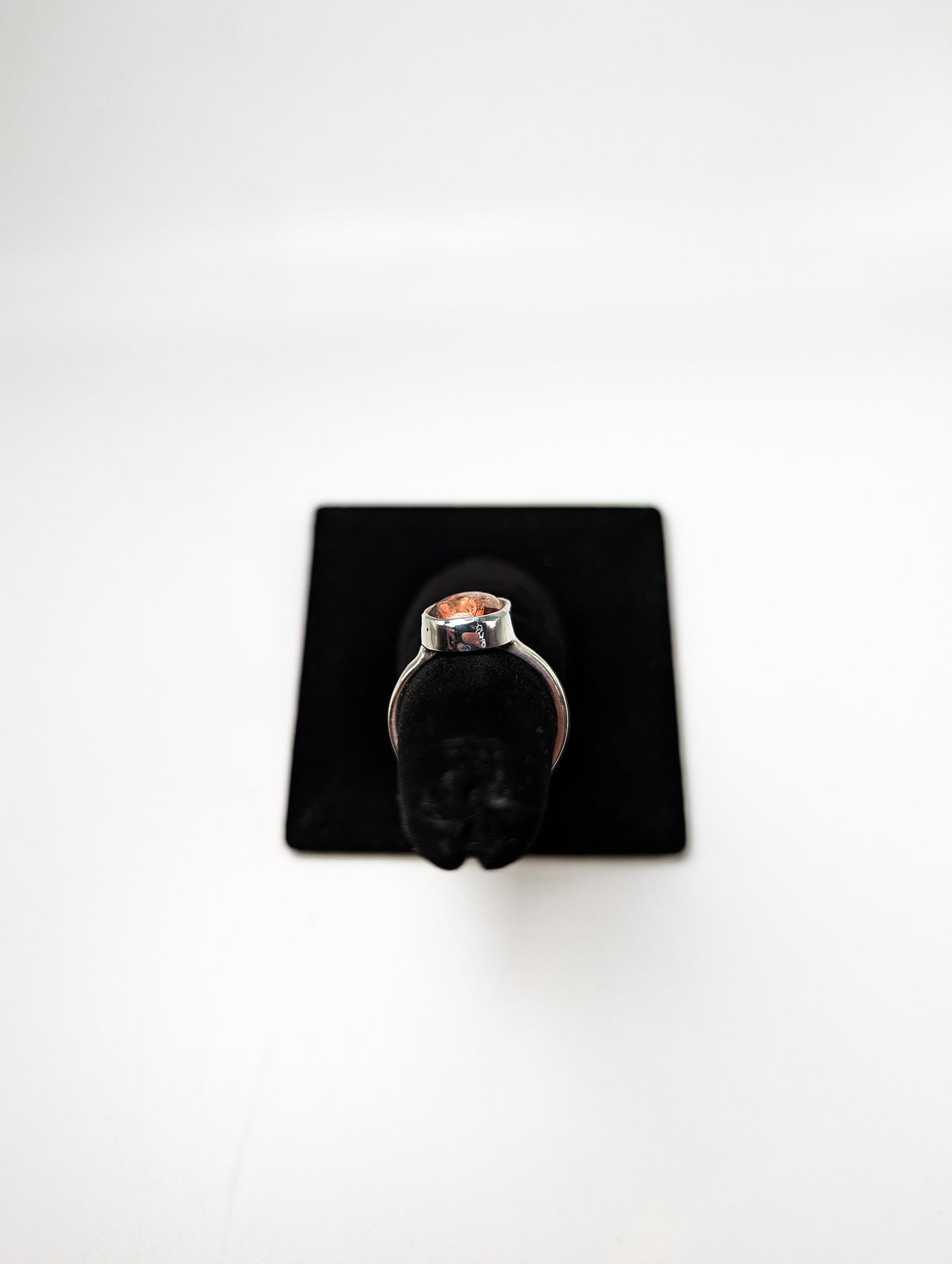 Quartz With Copper Ring .925 Silver