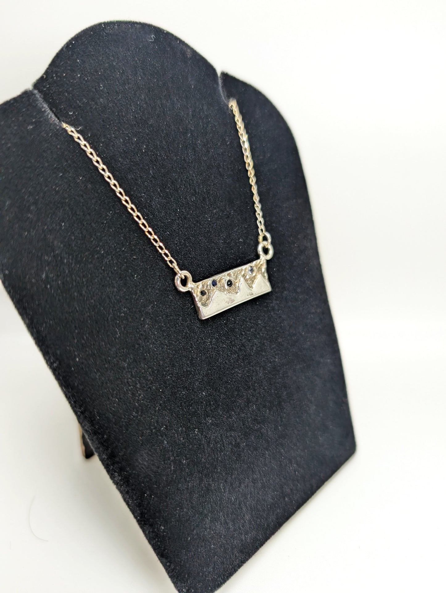 Starry Night Sky Mountain Pendant .925 Silver