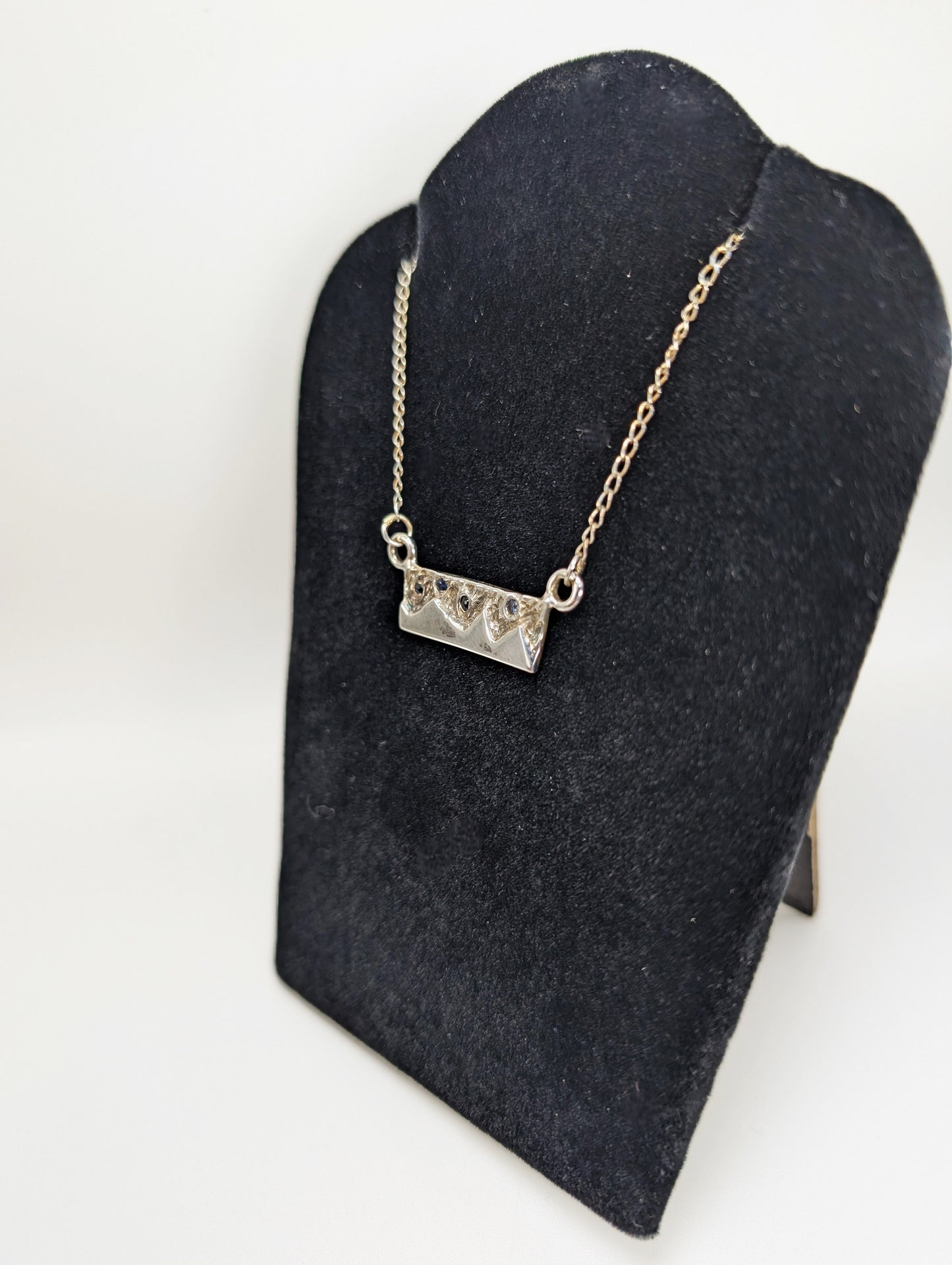 Starry Night Sky Mountain Pendant .925 Silver