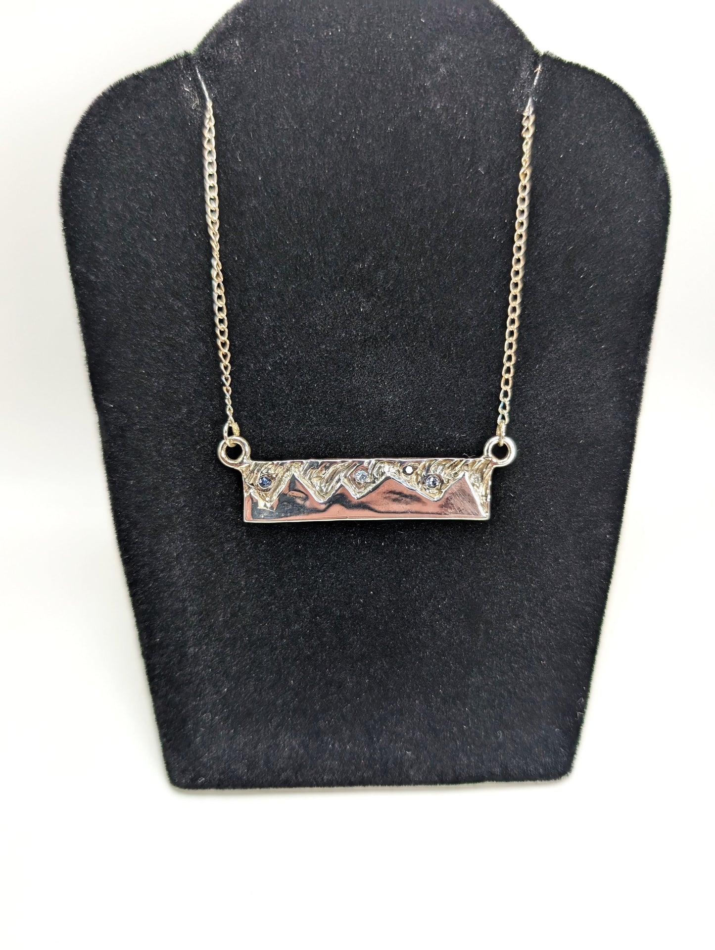 Starry Night Sky Mountain Pendant .925 Silver