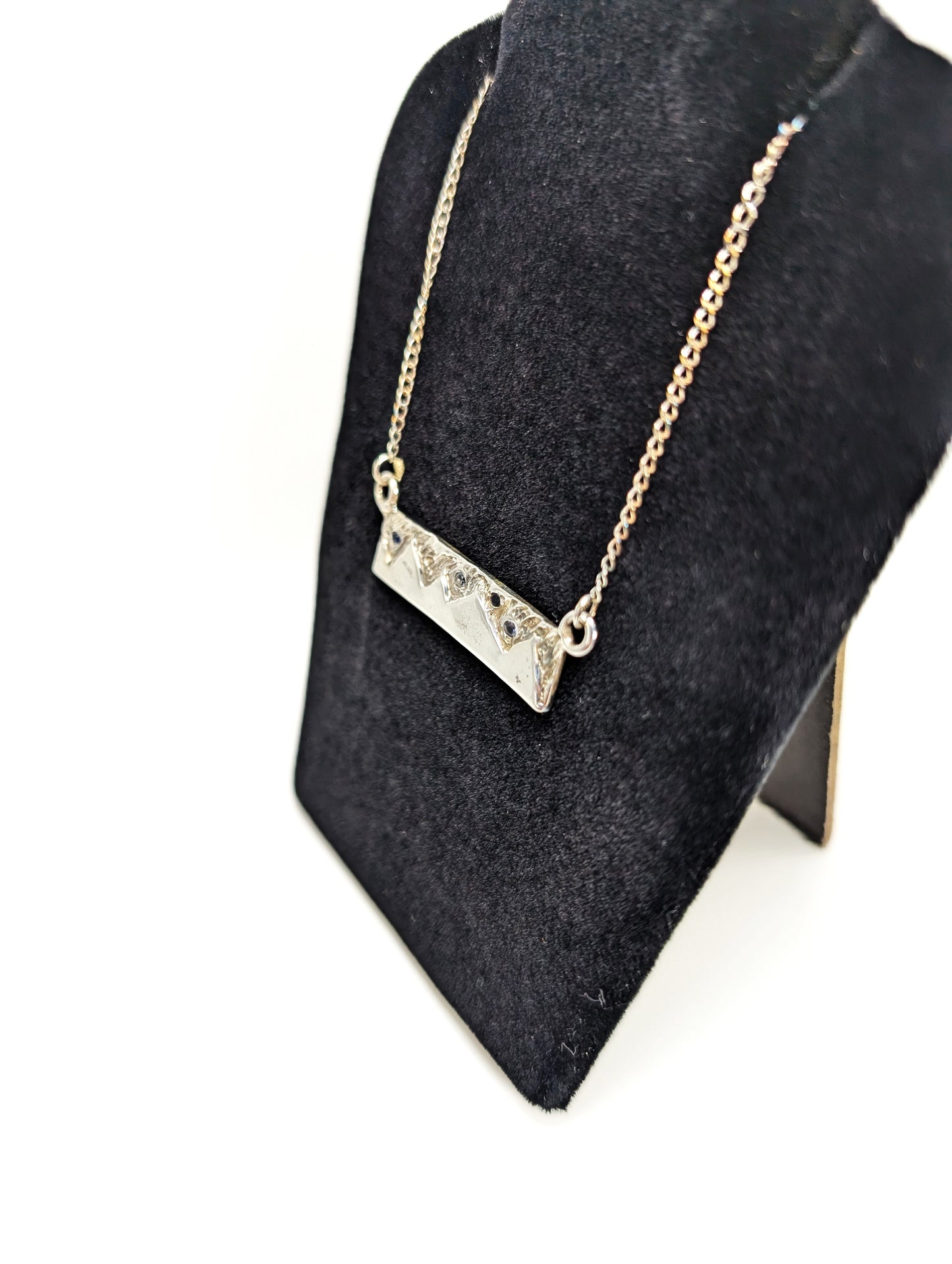 Starry Night Sky Mountain Pendant .925 Silver