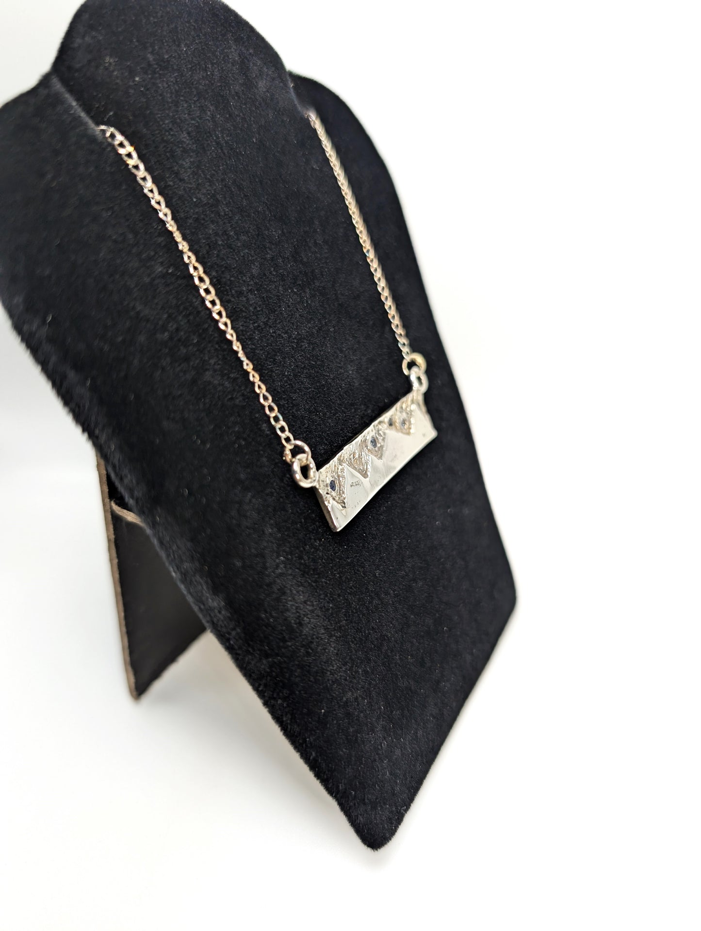 Starry Night Sky Mountain Pendant .925 Silver