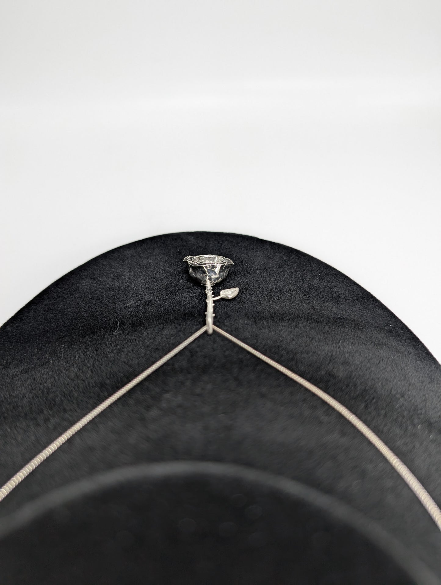 .925 Silver Rose Pendant with 2-Carat Blue-Green Australian Sapphire