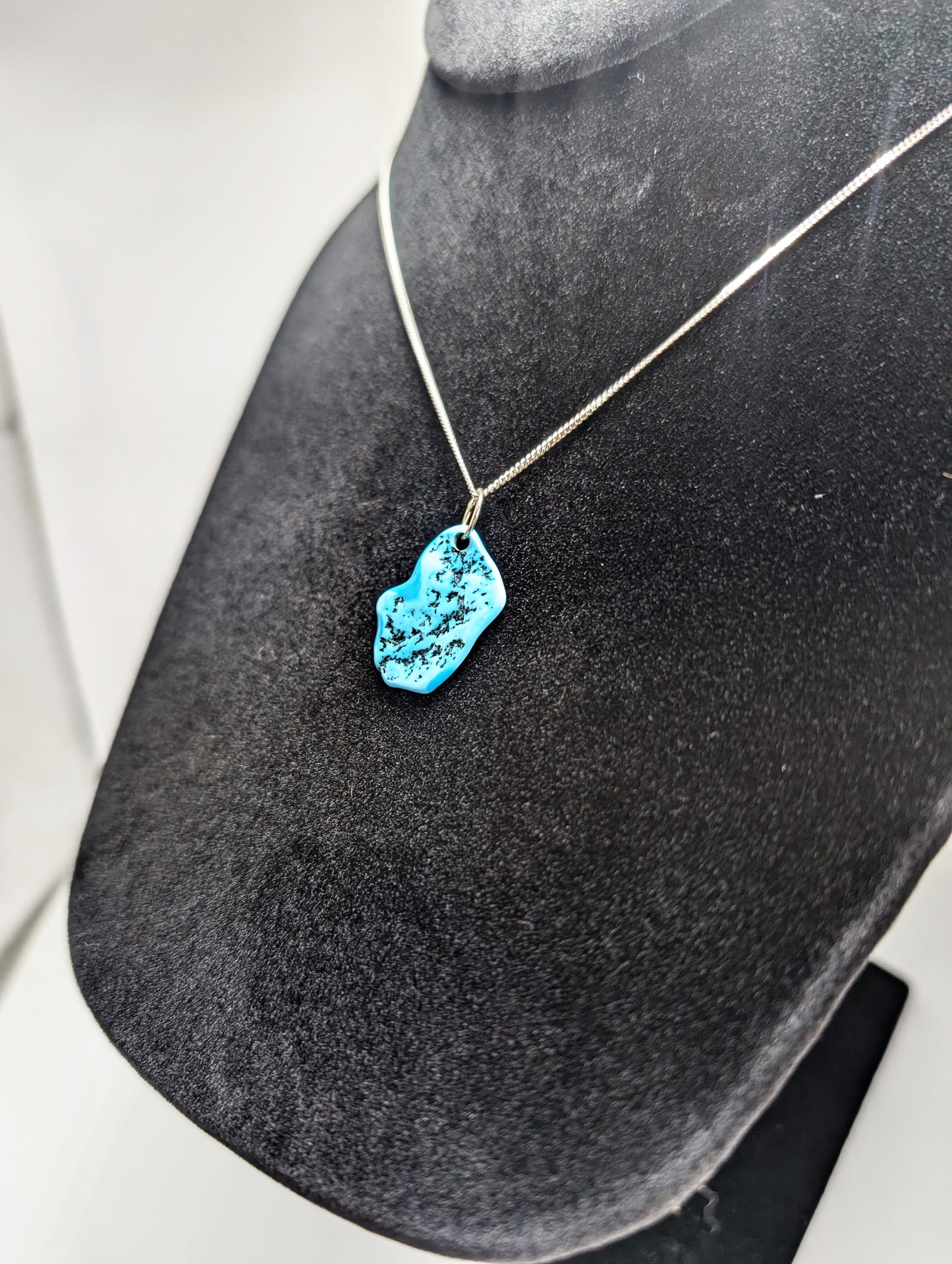 Tumbled Sleeping Beauty Pendant with .925 Silver Chain