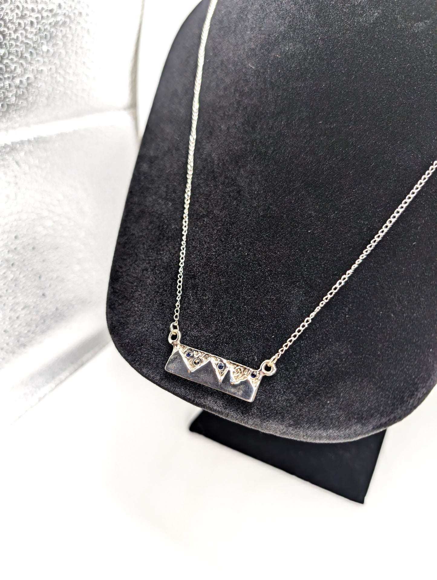 Starry Night Sky Mountain Pendant .925 Silver