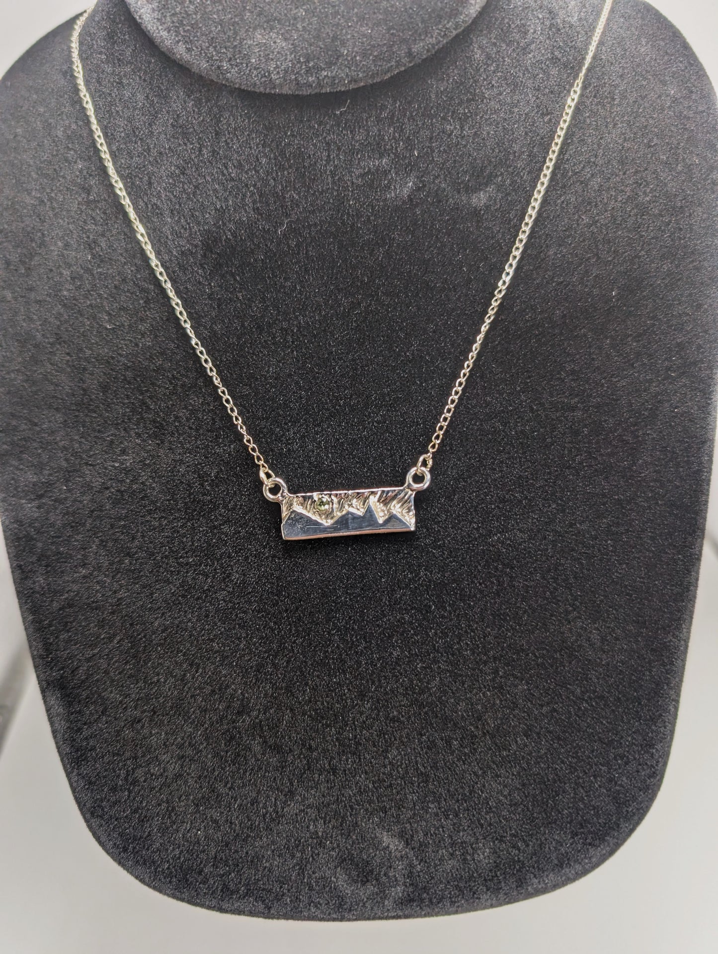 Starry Night Sky Mountain Pendant .925 Silver