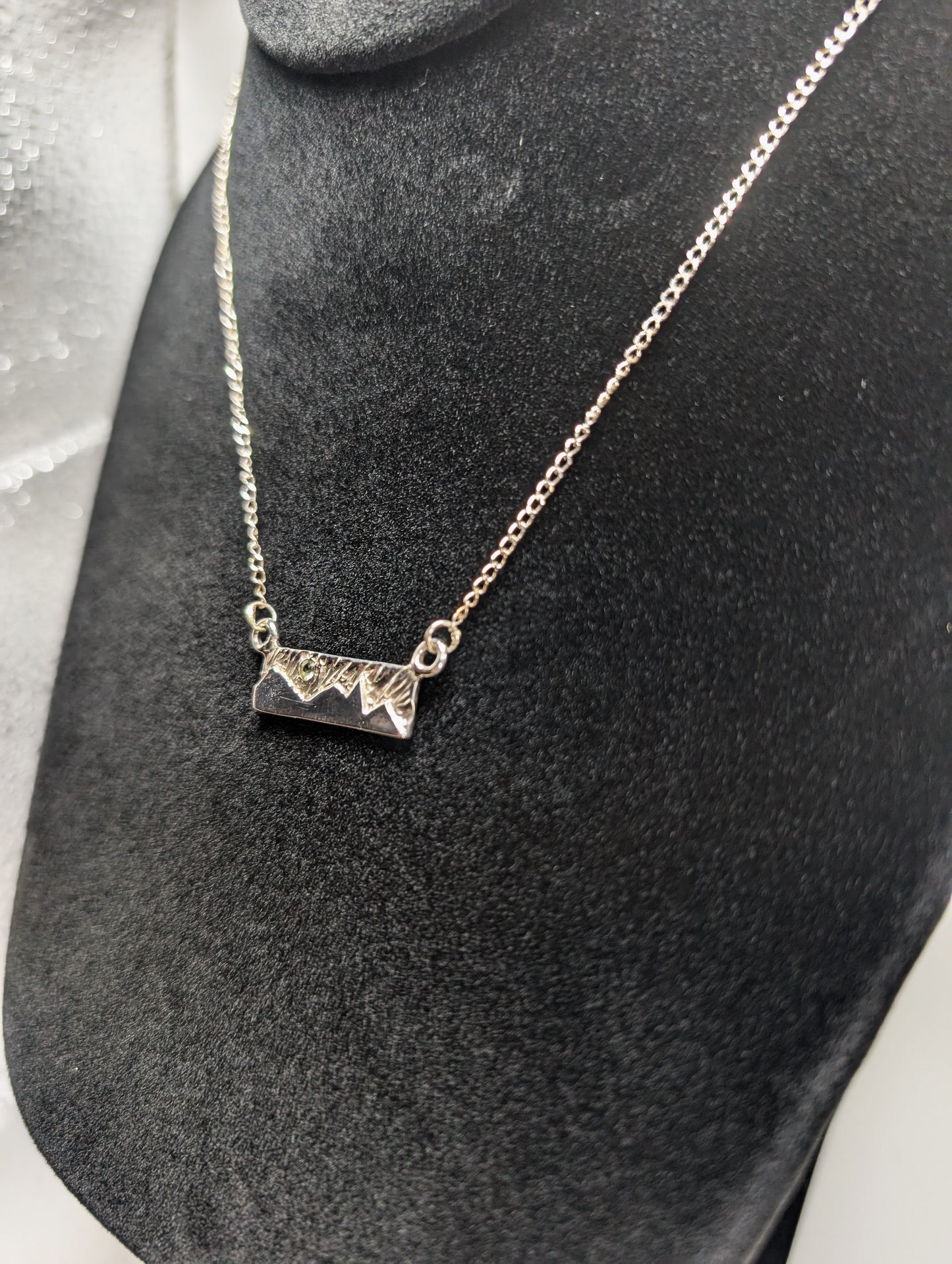 Starry Night Sky Mountain Pendant .925 Silver