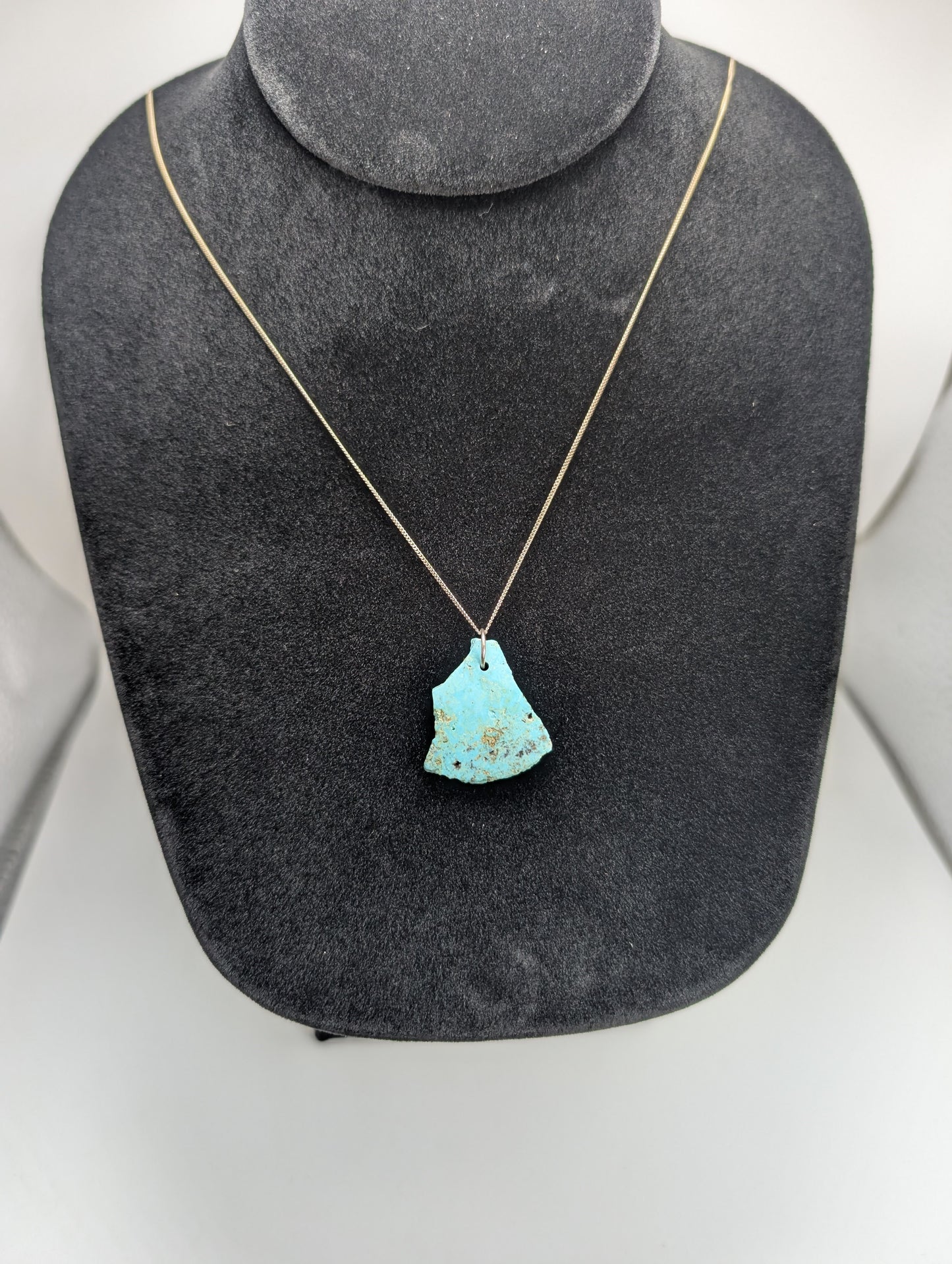 Polished King Manassa Colorado Turquoise with .925 Silver Chain