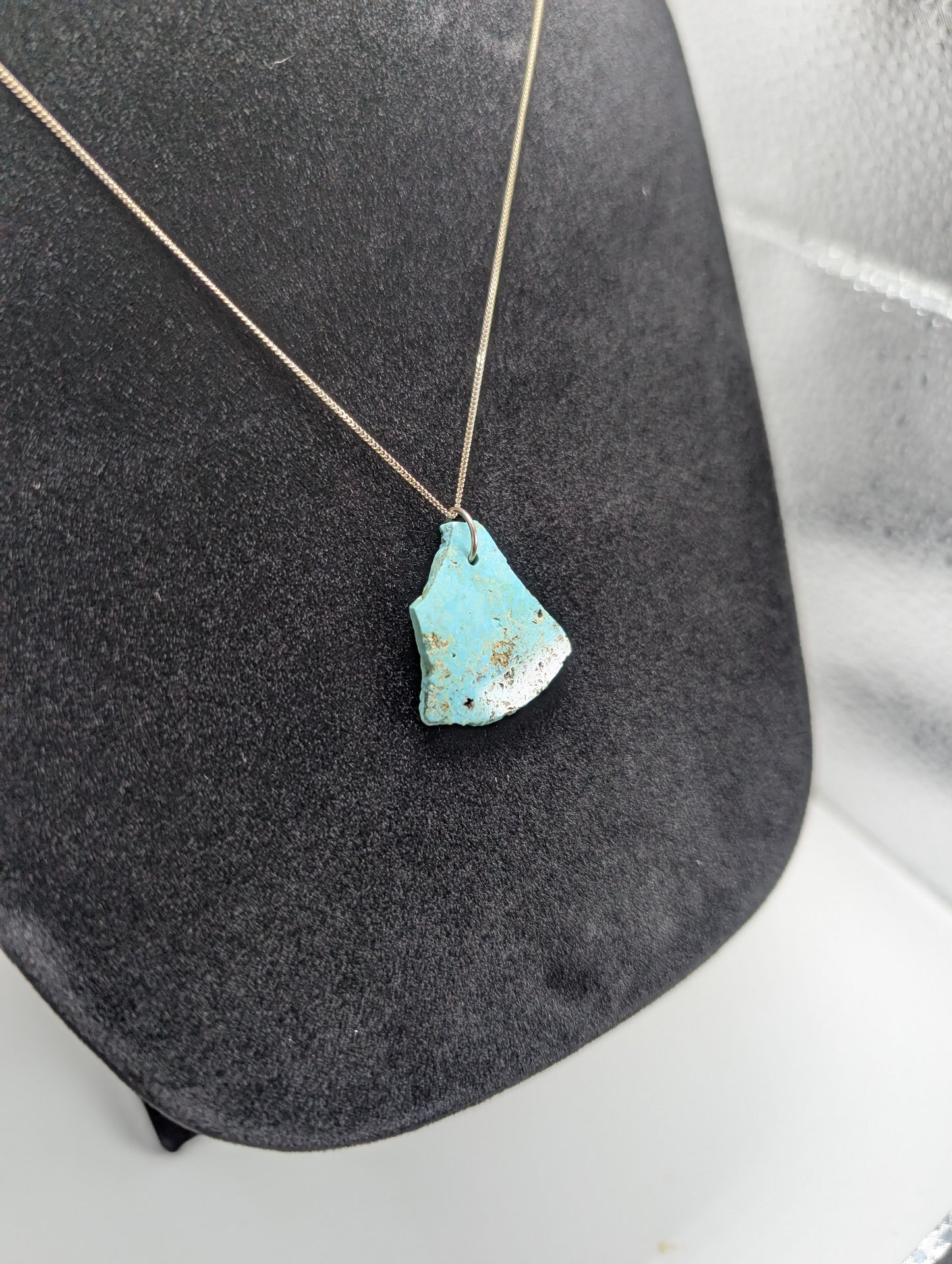 Polished King Manassa Colorado Turquoise with .925 Silver Chain