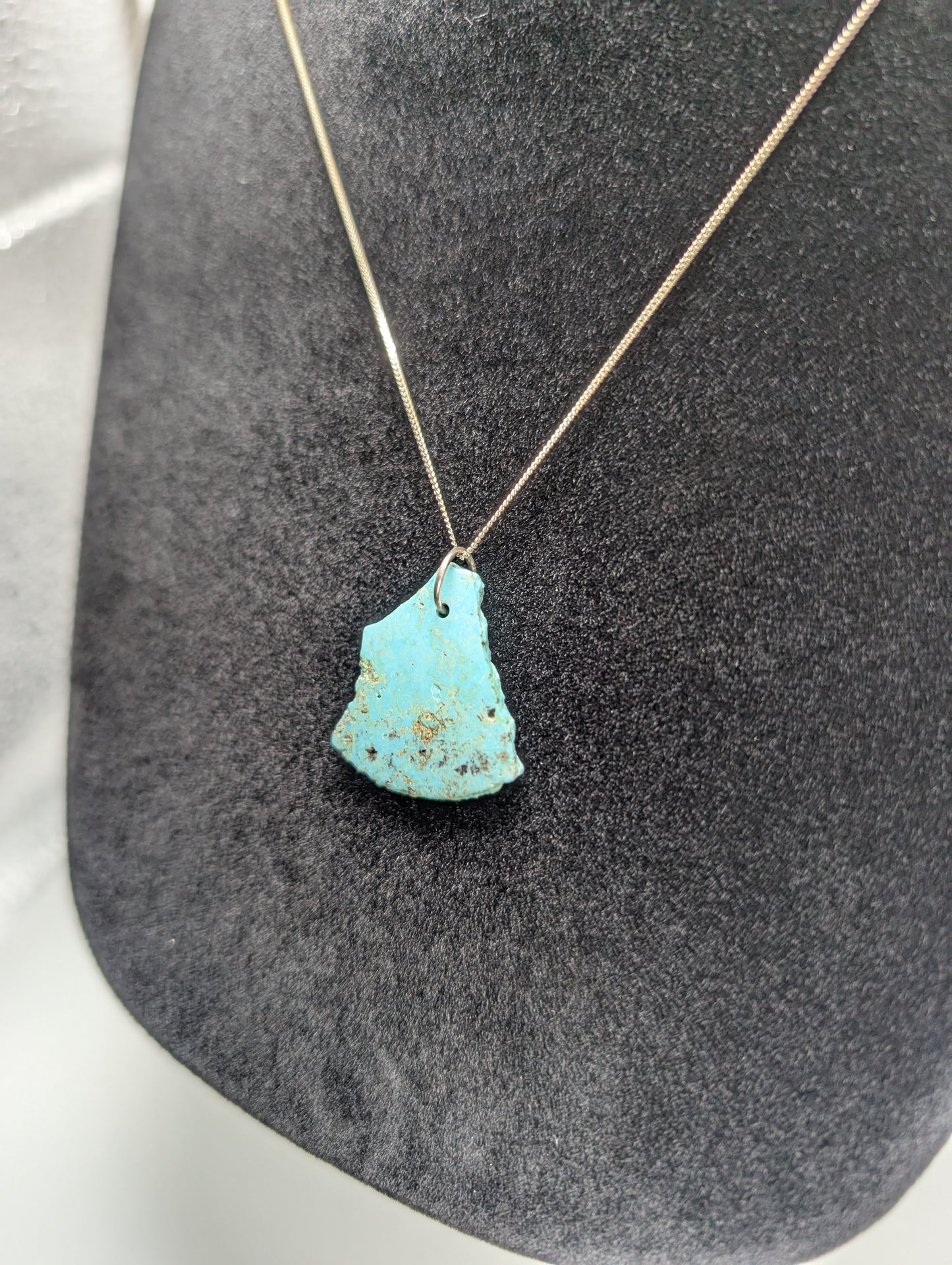 Polished King Manassa Colorado Turquoise with .925 Silver Chain