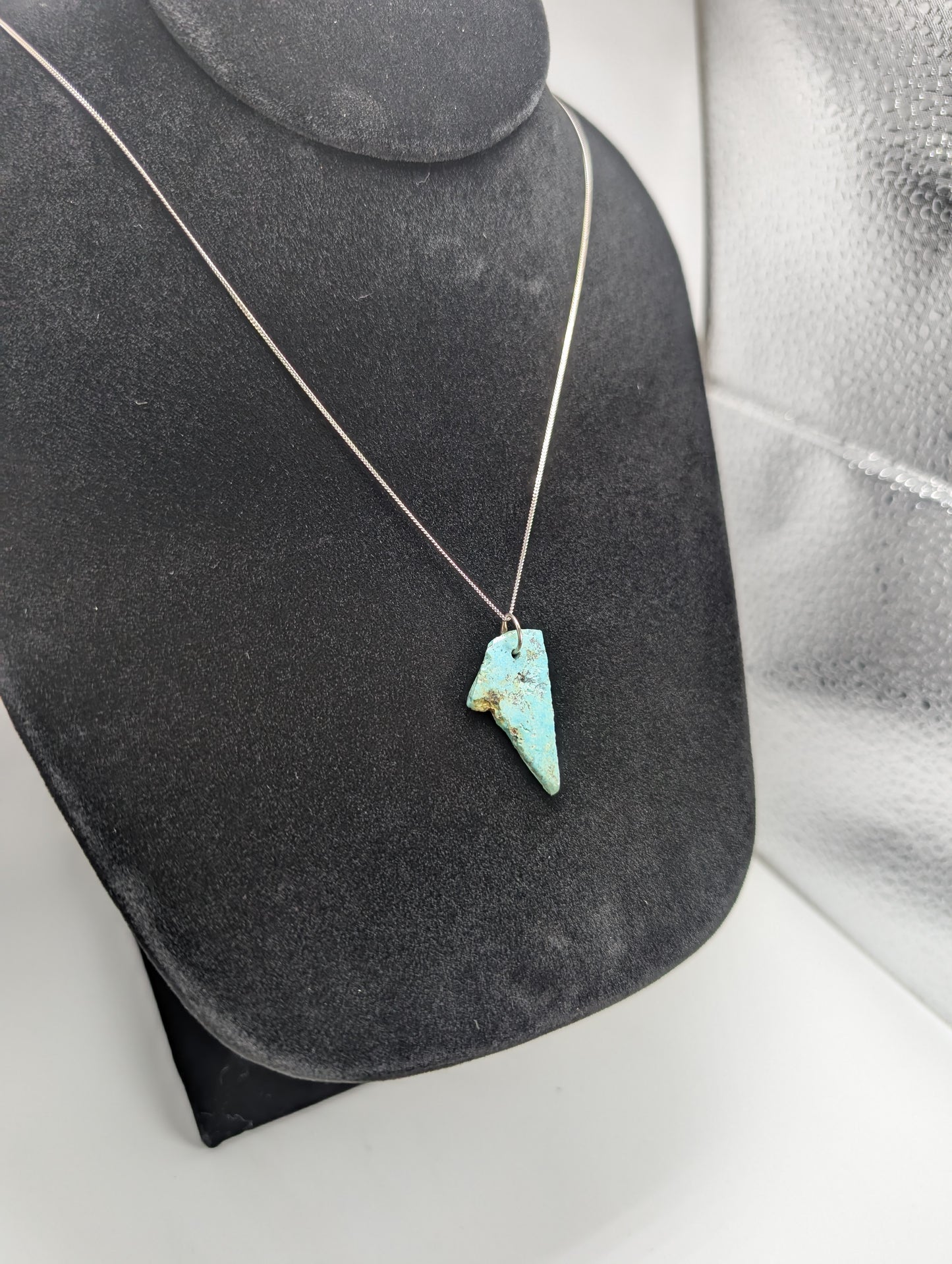 Polished King Manassa Colorado Turquoise with .925 Silver Chain