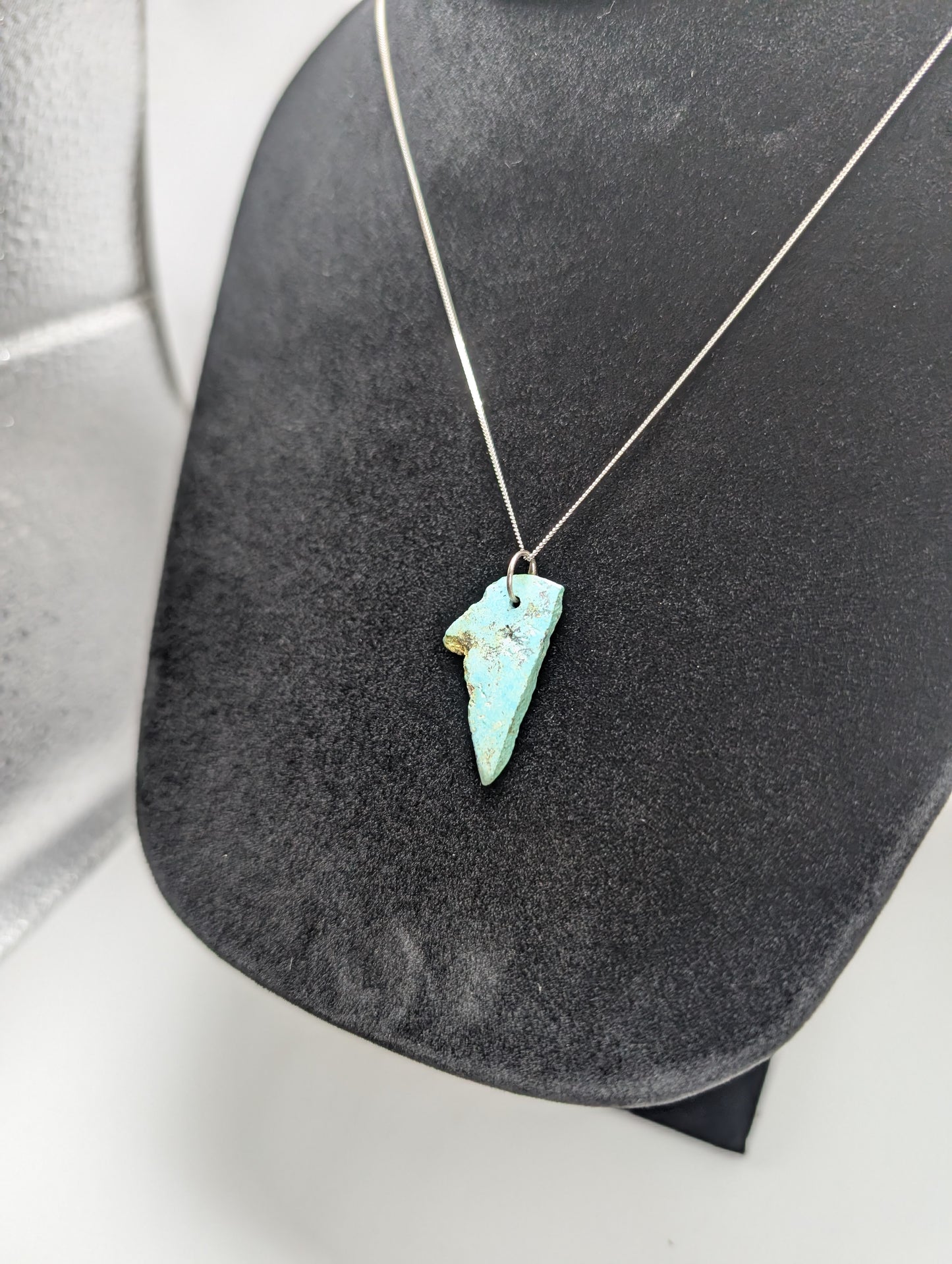 Polished King Manassa Colorado Turquoise with .925 Silver Chain