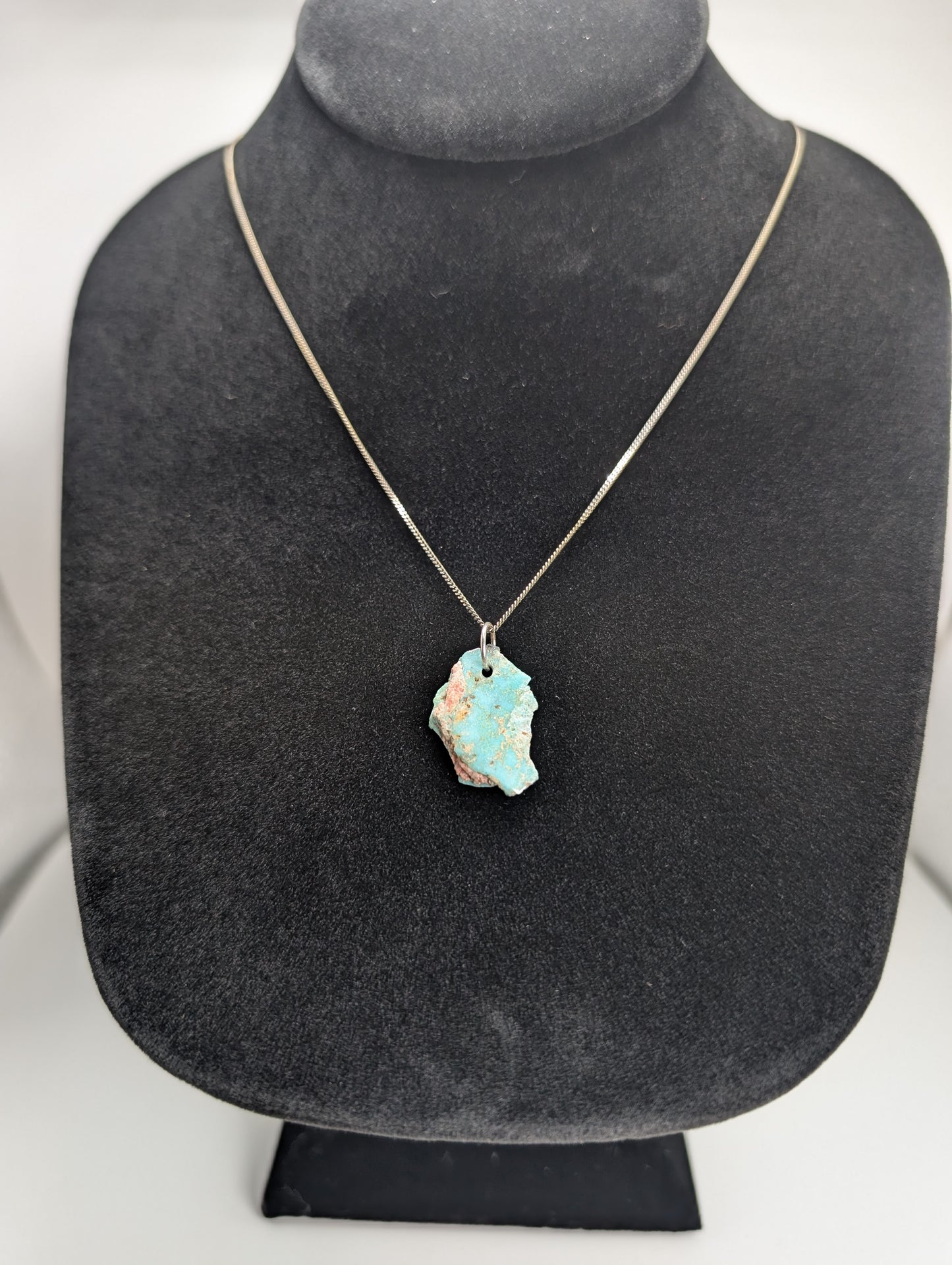 Polished King Manassa Colorado Turquoise with .925 Silver Chain