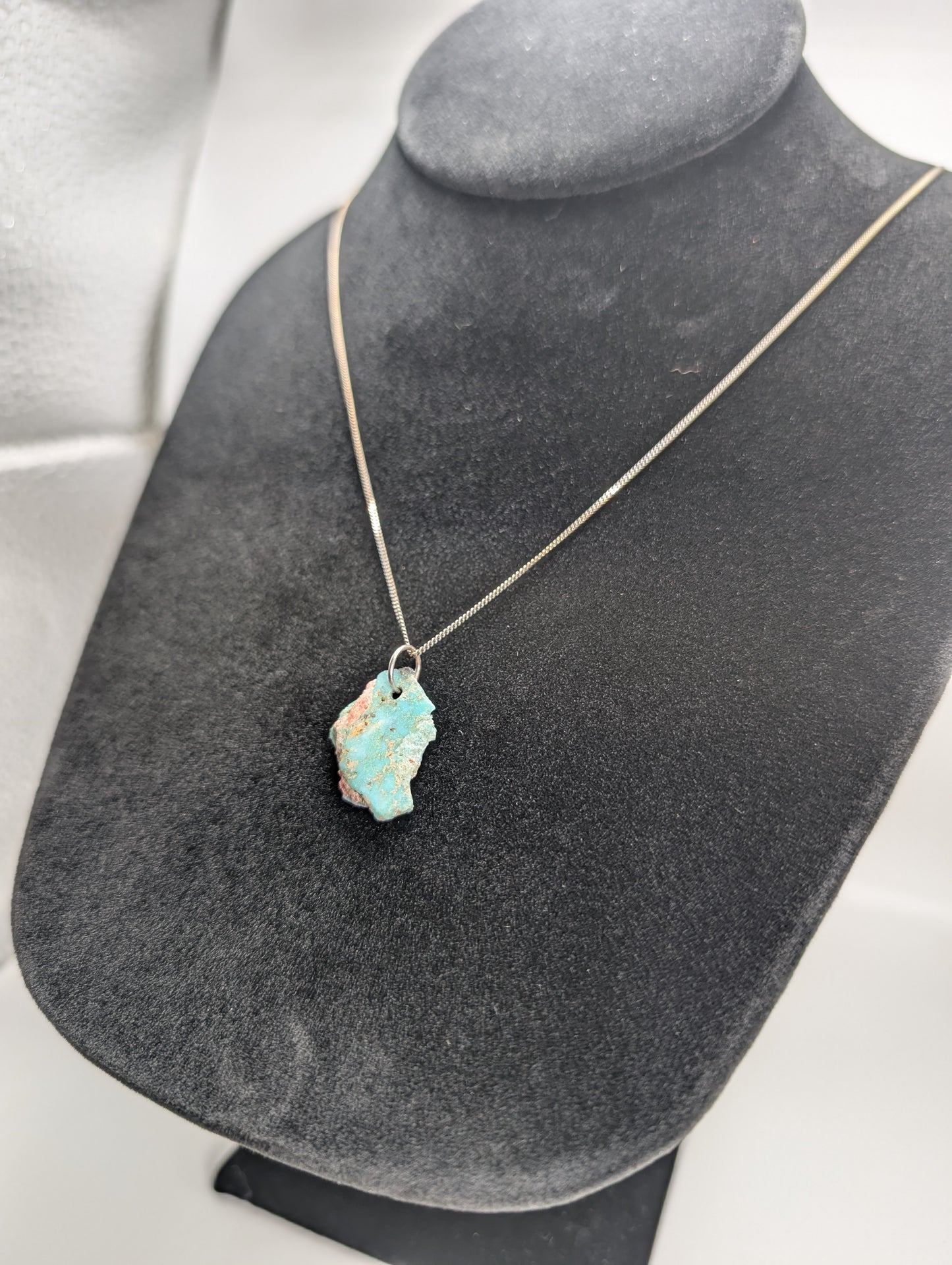 Polished King Manassa Colorado Turquoise with .925 Silver Chain