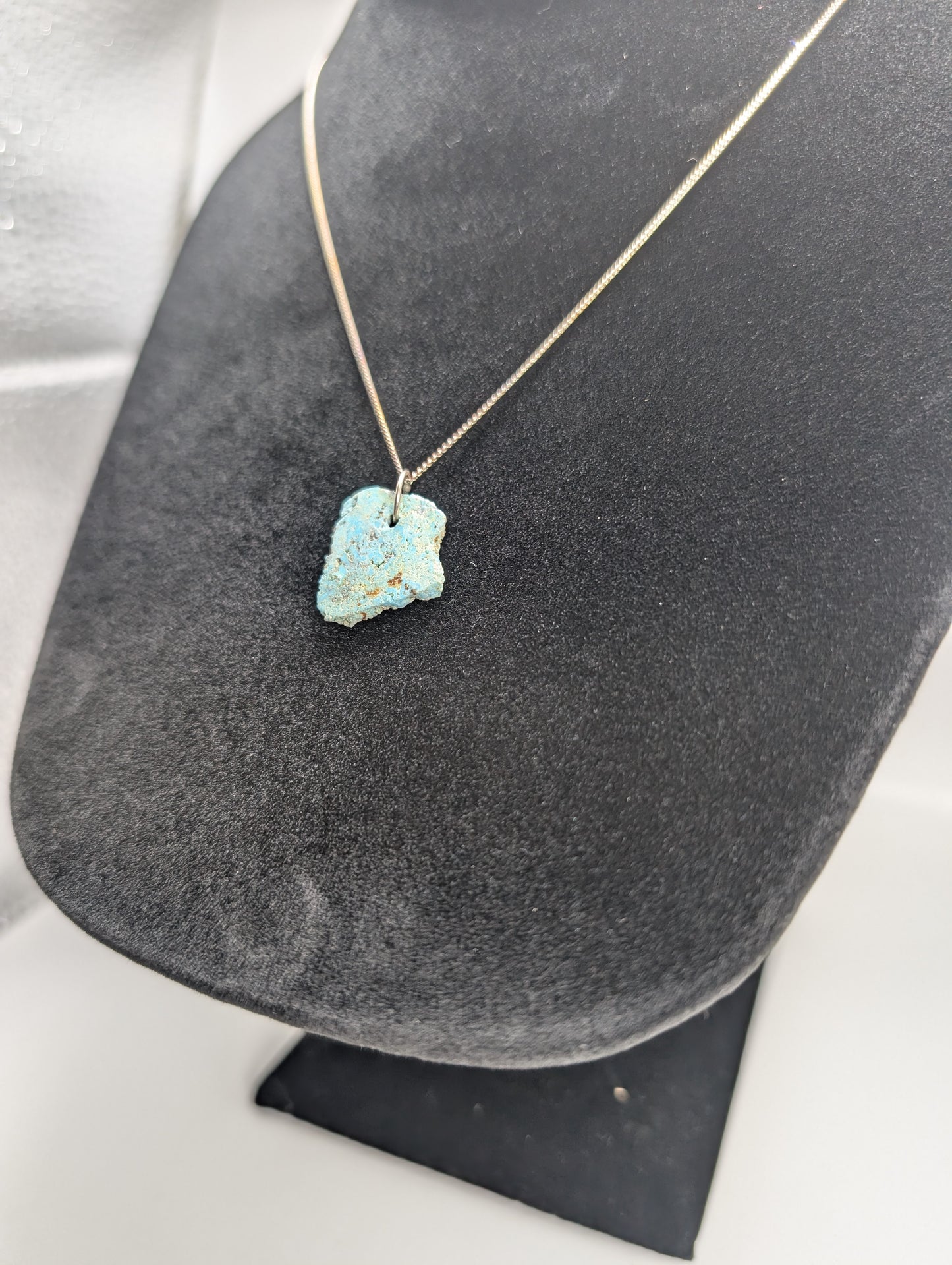 Polished King Manassa Colorado Turquoise with .925 Silver Chain