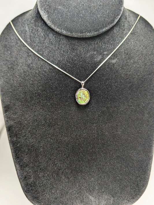 Cripple Creek Colorado Turquoise .925 Silver Pendant