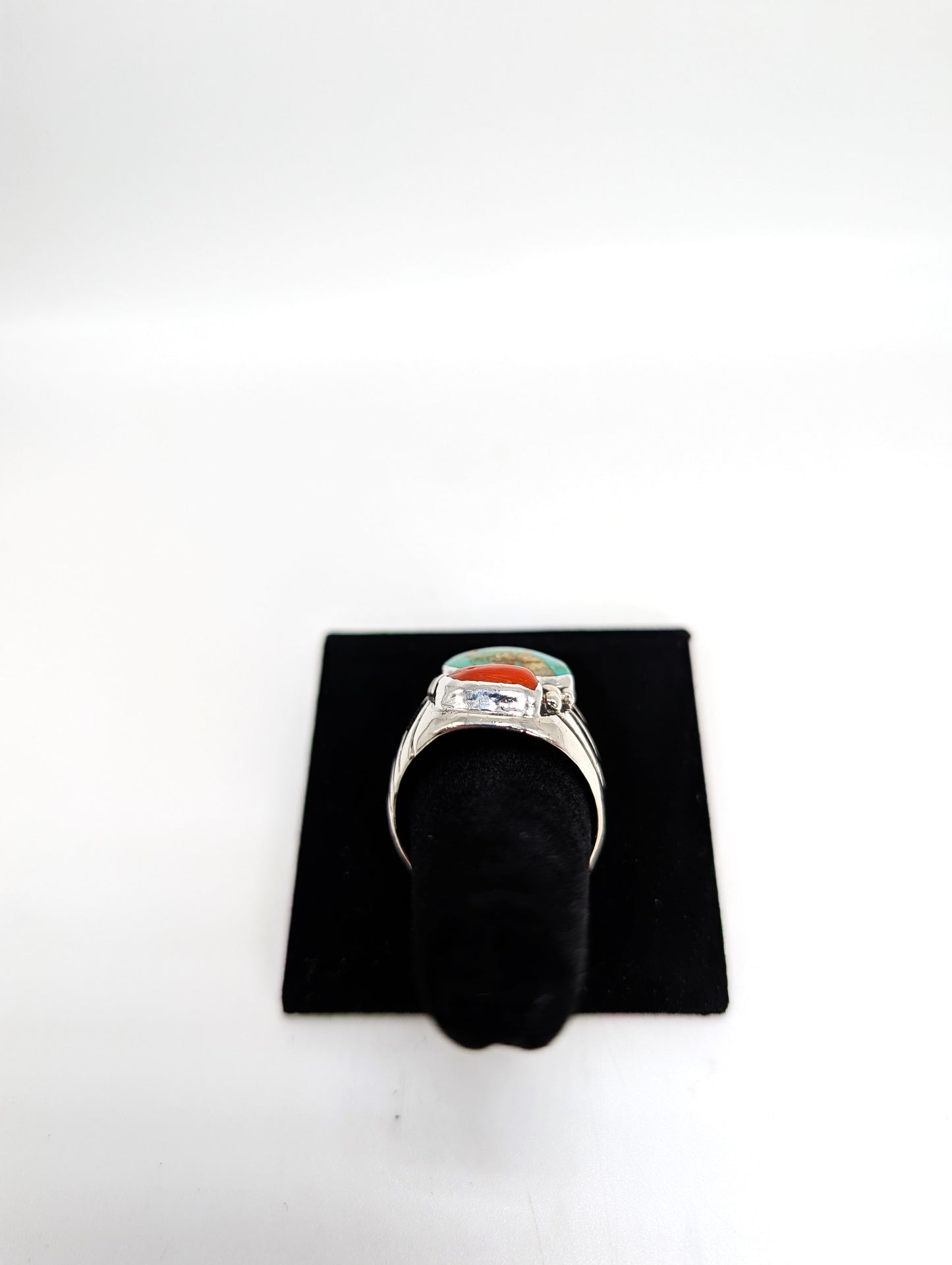 Royston Turqoise and Coral .925 Siver Ring