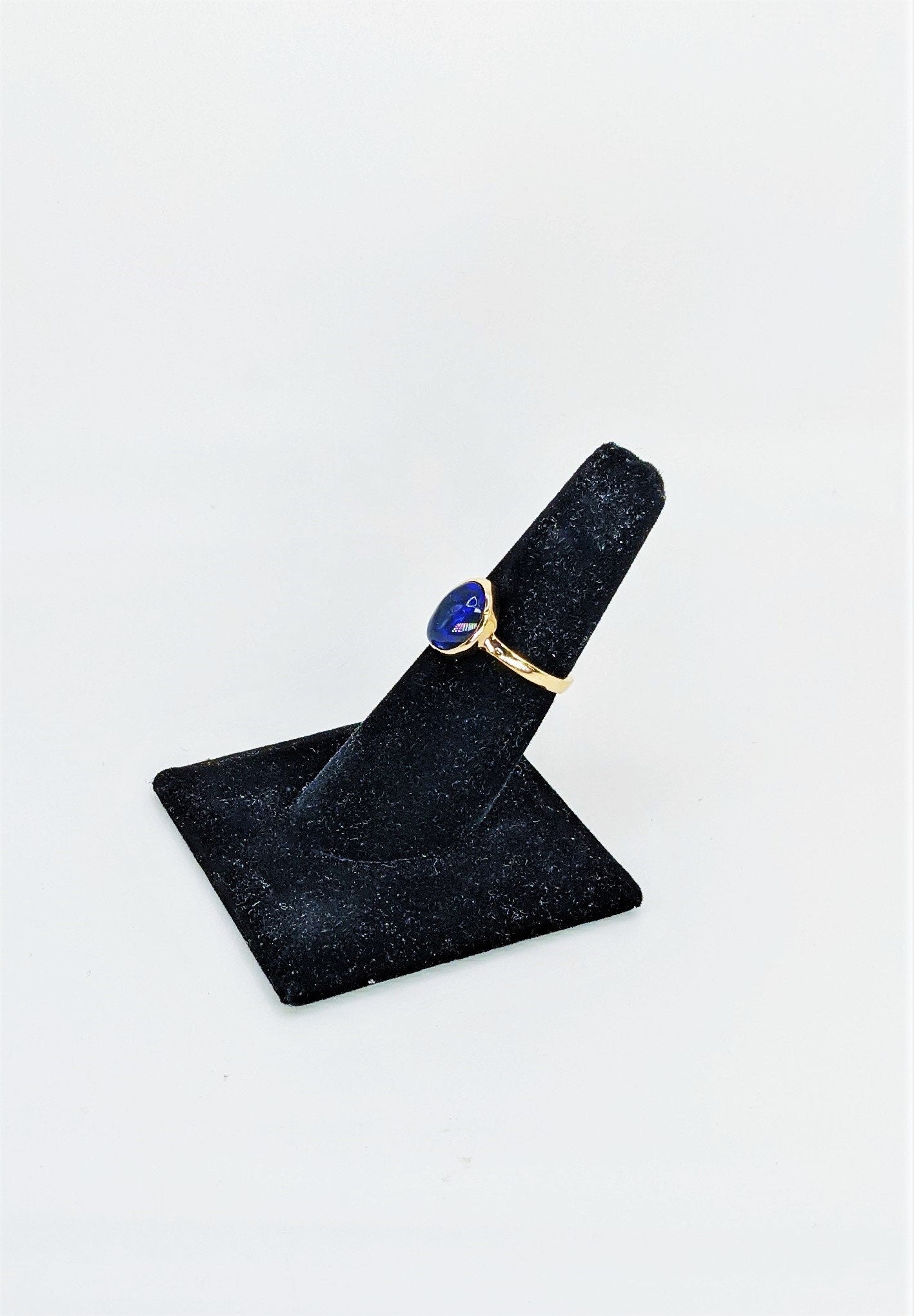 14K Solid Gold Black Opal Ring, Lightning Ridge Black Opal, Australian Black Opal