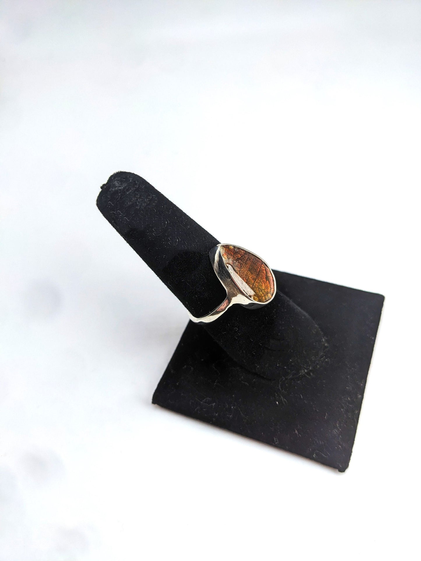 Opal Ammolite Ring .925 Silver