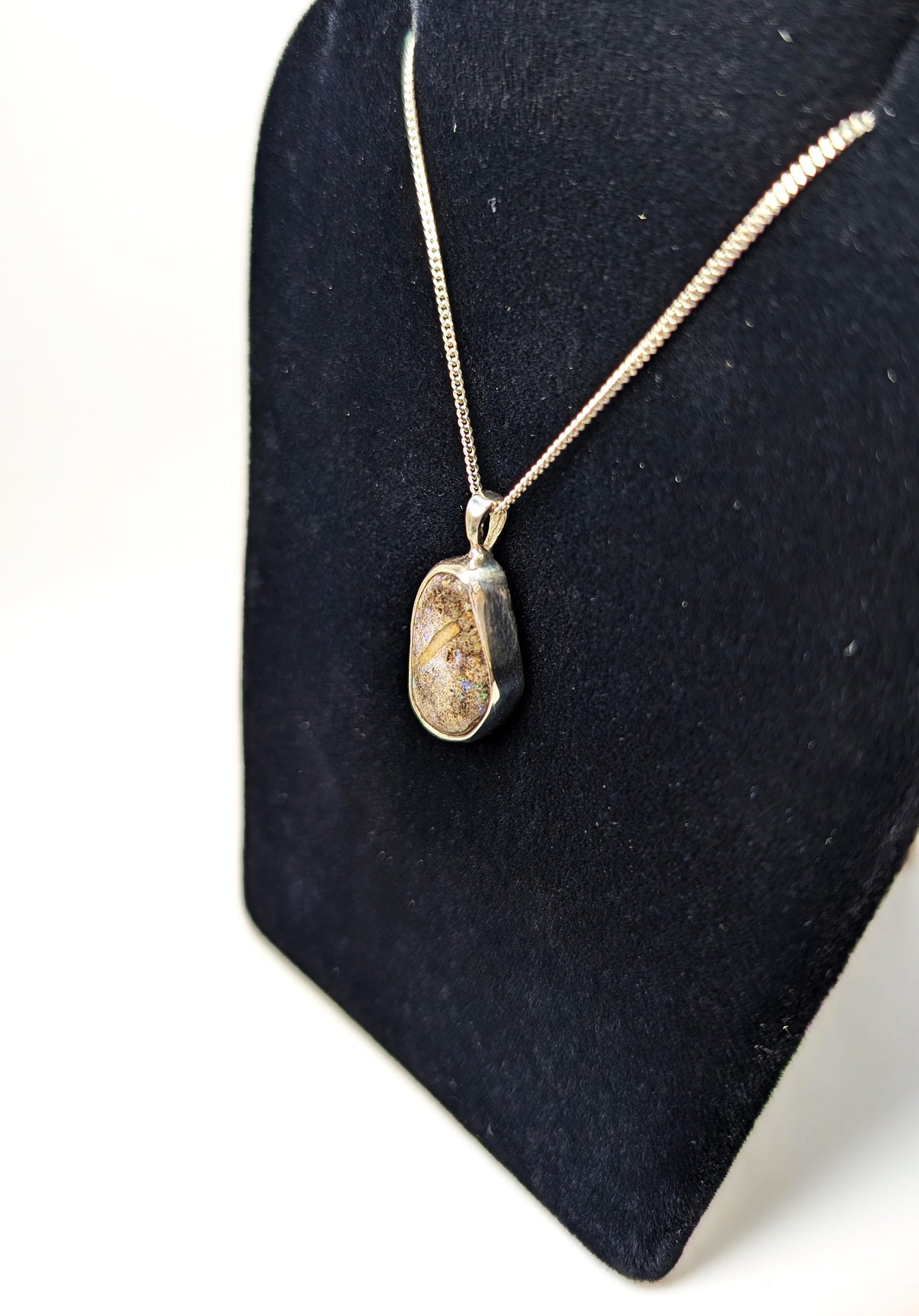 Andamooka Opal Silver Pendant