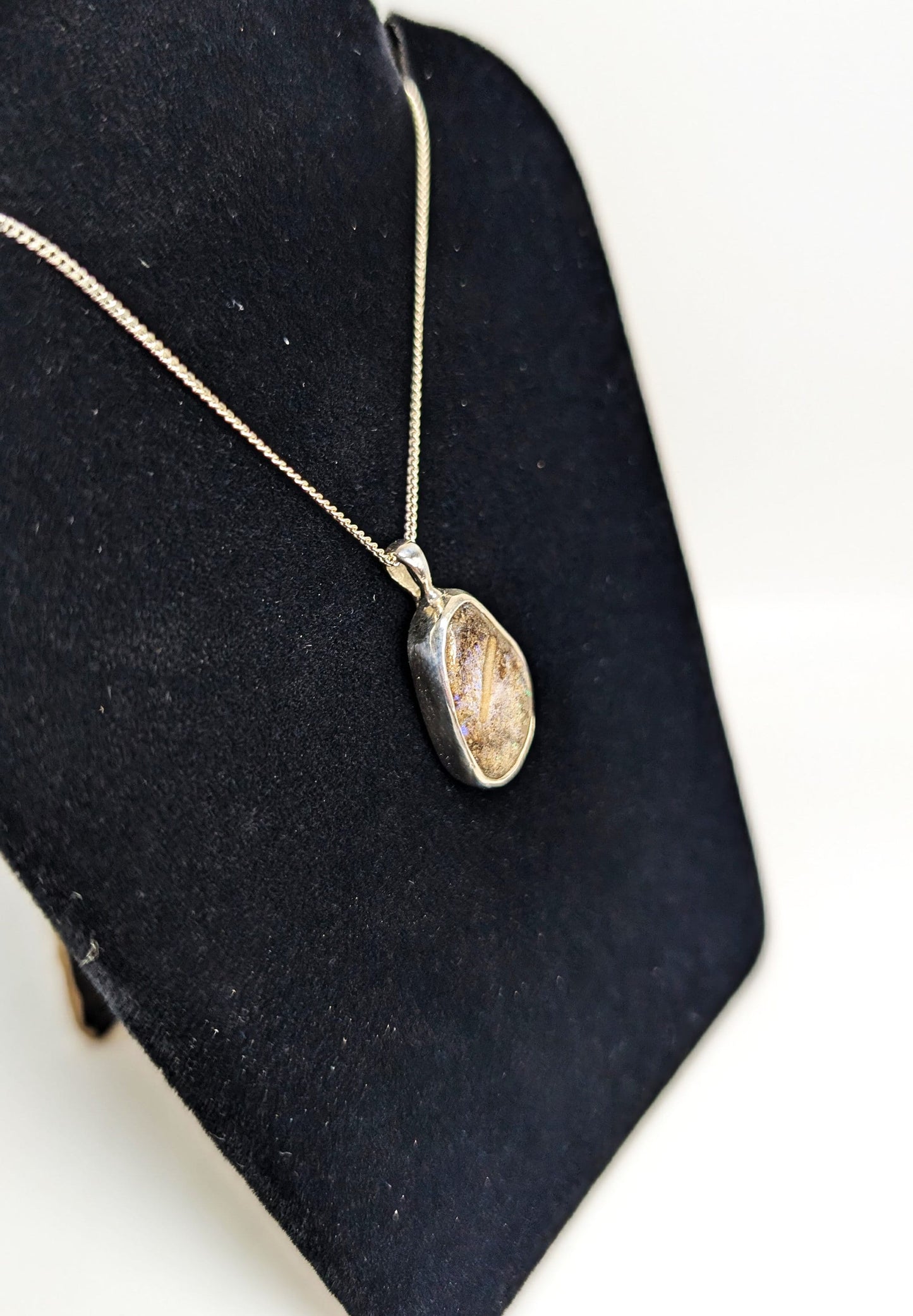 Andamooka Opal Silver Pendant