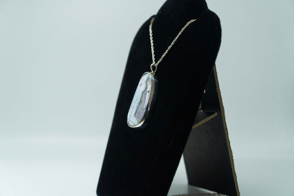 Amethyst Sowbelly Agate Silver Pendant .925, Colorado Agate
