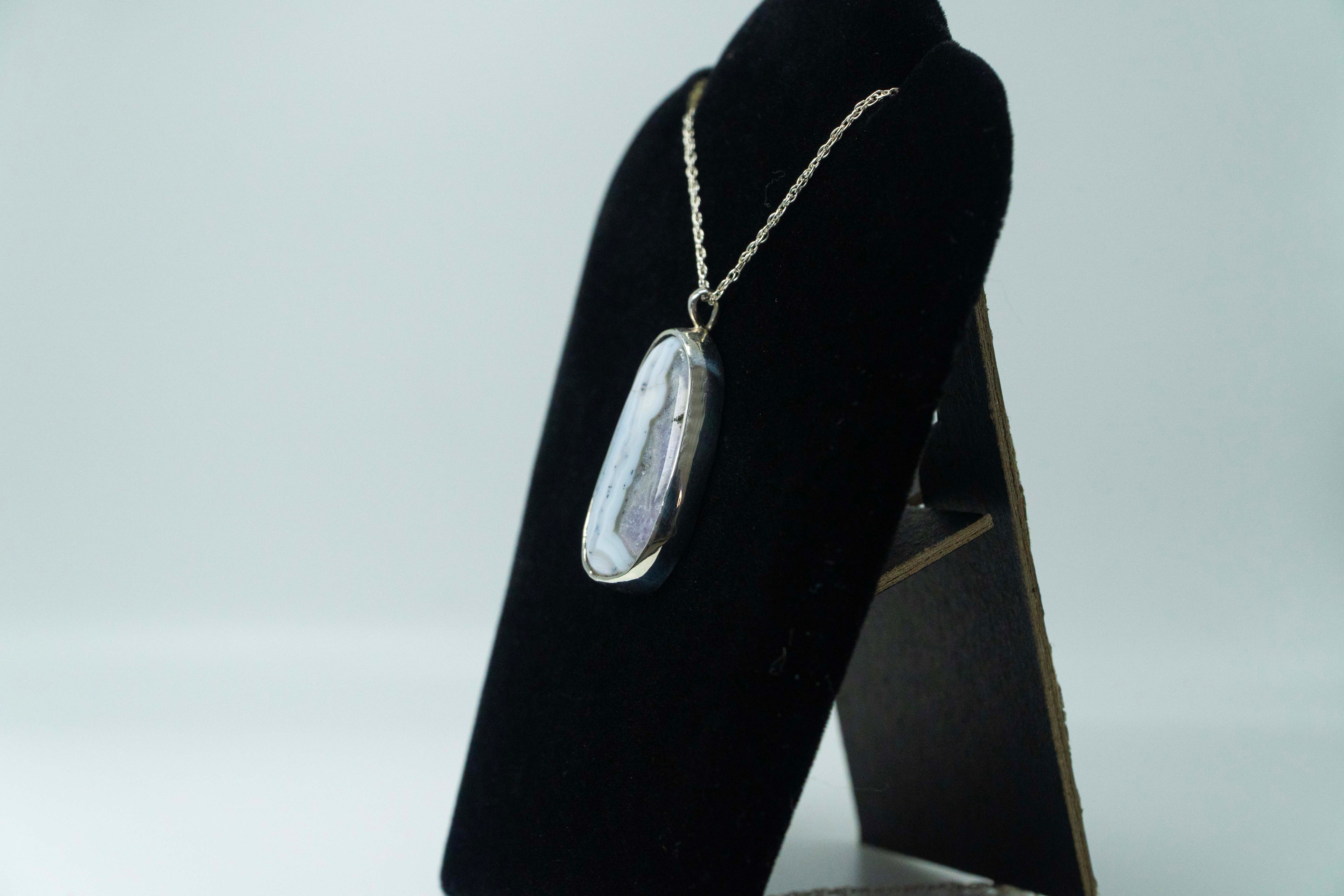Amethyst Sowbelly Agate Silver Pendant .925, Colorado Agate