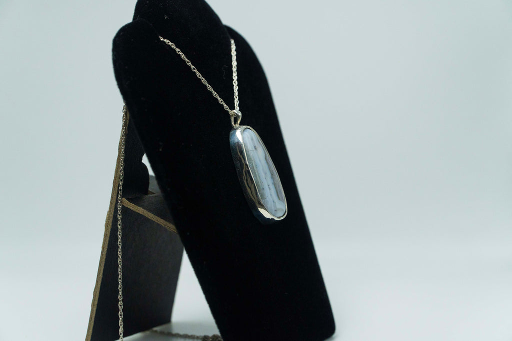 Amethyst Sowbelly Agate Silver Pendant .925, Colorado Agate