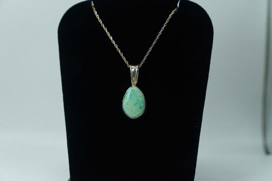 Cripple Creek Colorado Turquoise Pendant .925 Silver