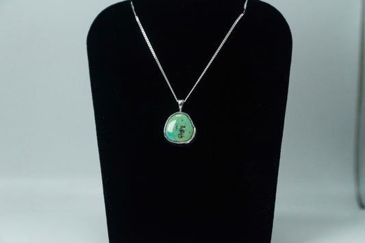 Colorado Turquoise Pendant, Cripple Creek Colorado Pendant .925 Silver
