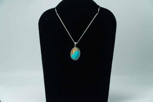 #9 Nevada Turquoise Pendant .925 Silver