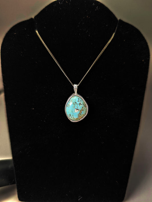 Cripple Creek Colorado Turquoise .925 Silver Pendant