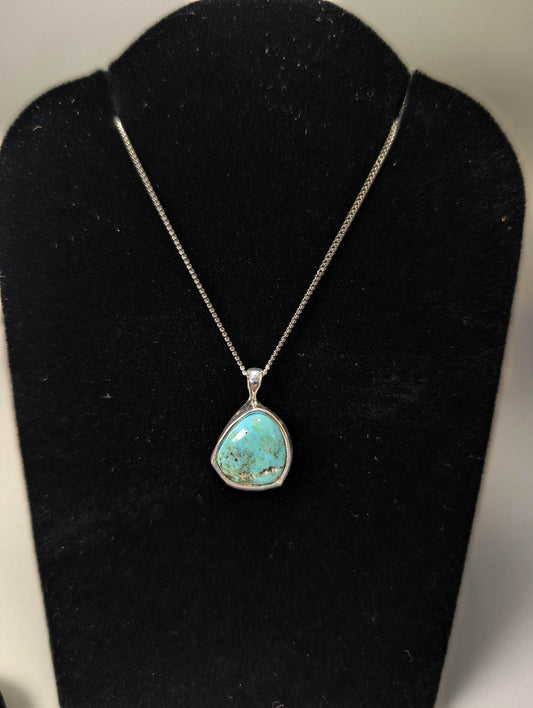 Cripple Creek Colorado Turquoise .925 Silver Pendant