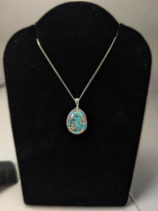 Senora Gold Turquoise .925 Silver Pendant