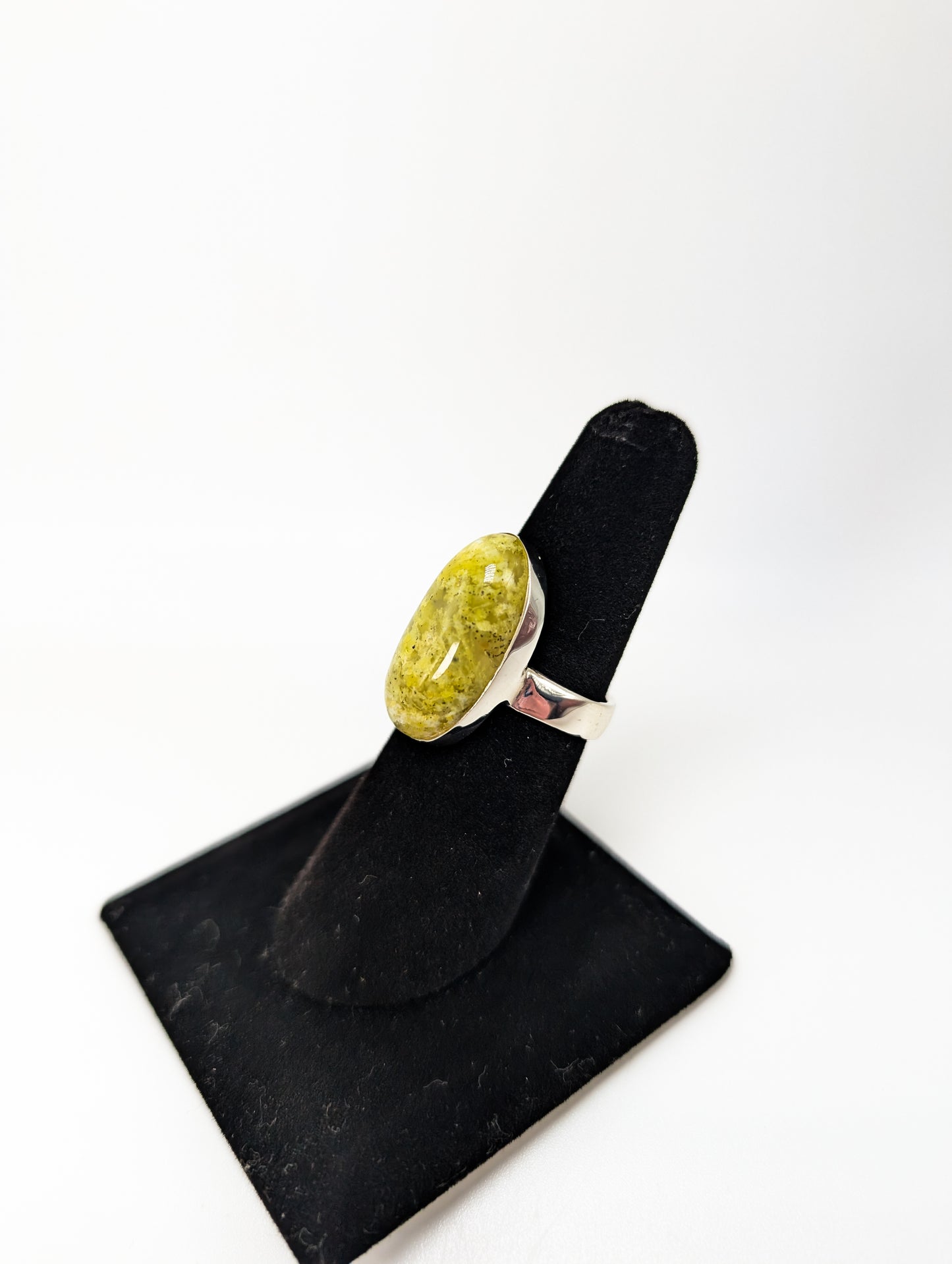 Colorado Yellow Moss Agate Silver Ring .925 Silver